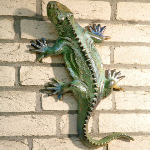 Dekofigur „Salamander”, Wanddeko Tierfigur aus Keramik