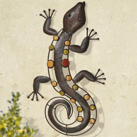 Wanddekoration „Salamander”, Gartendeko Tierfigur aus Metall