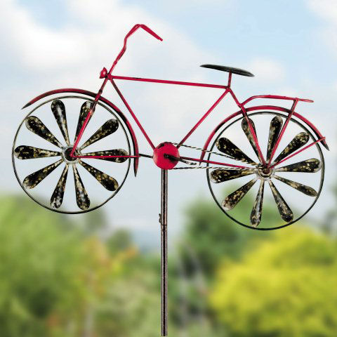 Windspiel „Fahrrad”, Gartenstecker zur Gartendekoration