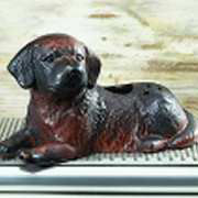 Wasserverdunster Luftbefeuchter, Kaminofen Hund in braun