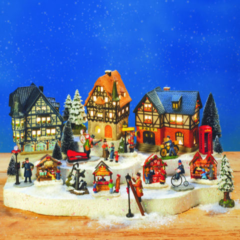 Lichthäuser Weihnachtsdeko Set „Winter Schnee” im