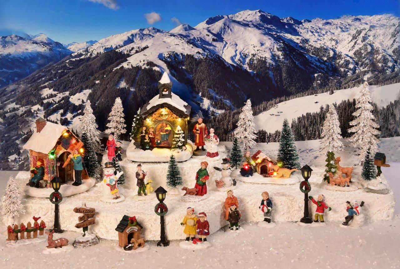 „Auf Lichthäuser dem Set Berg” Weihnachtsdeko